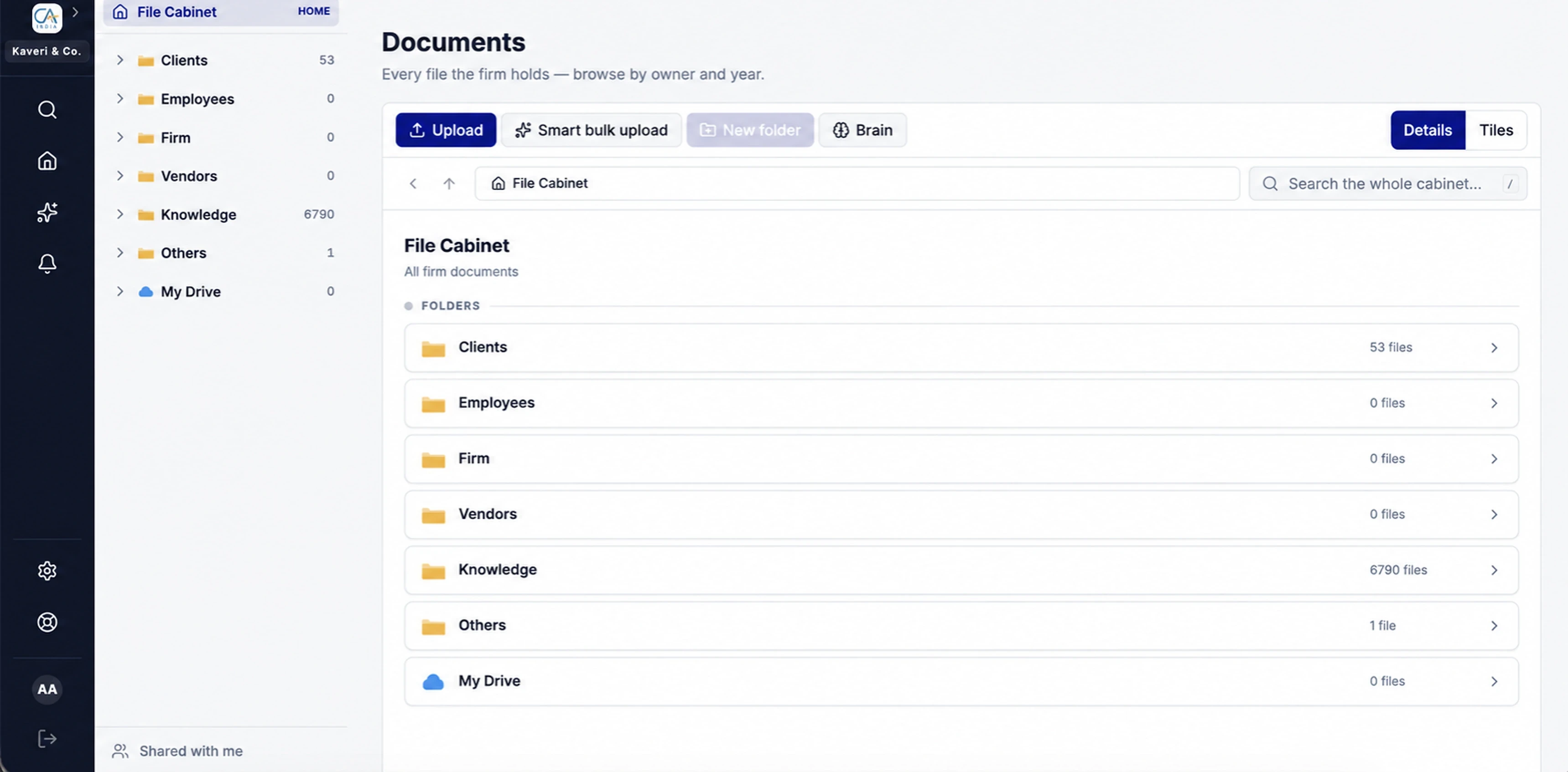 File Cabinet: Every file, by owner and year